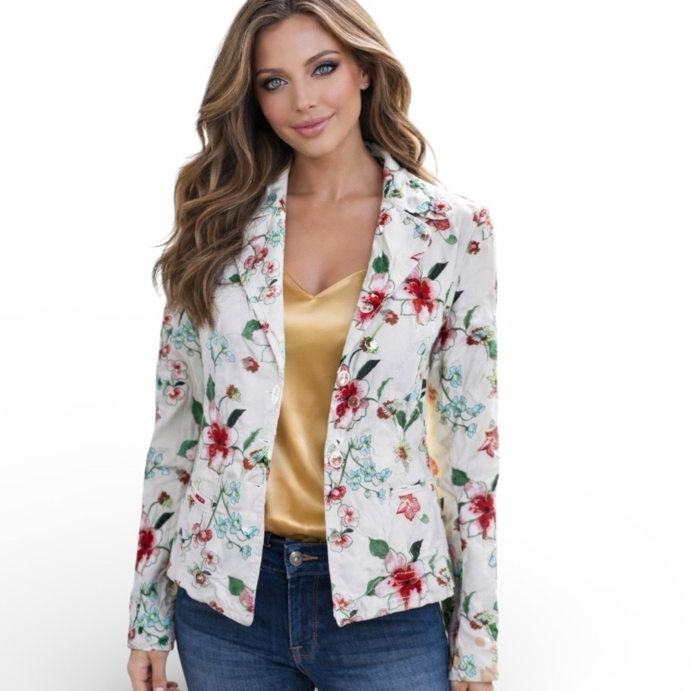 Johnny Was Floral Embroidered Jacket